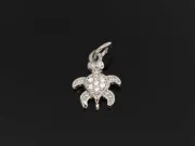 Charm cubic zirconia testoasa 13x10mm argintiu