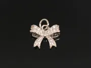 Charm funda din cubic zirconia 13x10.5mm argintiu