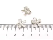 Charm funda din cubic zirconia 13x10.5mm argintiu