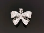 Charm funda din cubic zirconia 21.5x16mm argintiu