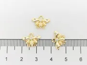 Charm albina din cubic zirconia 12.5x9mm auriu