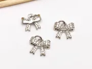 Charm funda din cubic zirconia 13x10.5mm argintiu