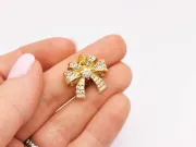 Charm funda din cubic zirconia 20x18mm auriu