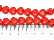 Margele sticla inima 10x9.5mm rosu (sirag)