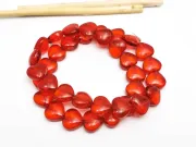 Margele sticla inima 10x9.5mm rosu (sirag)