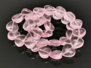 Margele sticla inima 10x9.5mm roz (sirag)