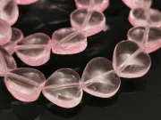 Margele sticla inima 10x9.5mm roz (sirag)