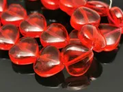 Margele sticla inima 10x9.5mm rosu (sirag)