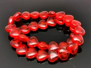 Margele sticla inima 10x9.5mm rosu (sirag)