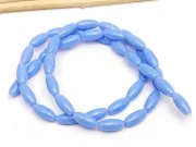 Margele sticla ovale 9x4mm albastru sapphire opac (sirag)