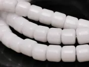 Margele sticla rondele 4x3.5mm alb opac (sirag)