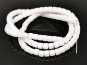 Margele sticla rondele 4x3.5mm alb opac (sirag)