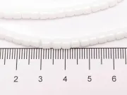 Margele sticla rondele 4x3.5mm alb opac (sirag)