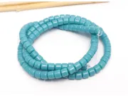 Margele sticla rondele 4x3.5mm turcoaz opac (sirag)