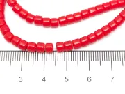 Margele sticla rondele 4x3.5mm rosu opac (sirag)