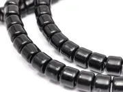 Margele sticla rondele 4x3.5mm negru opac (sirag)