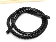 Margele sticla rondele 4x3.5mm negru opac (sirag)