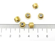 Margele otel inoxidabil 201 auriu cu striatii 6x5.5mm