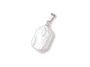 Pandantiv perle de cultura 21.5x12.5x5.5mm argintiu