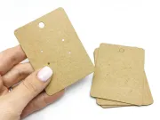 Etichete carton expunere cercei 78x58x0.8mm natur (10buc)