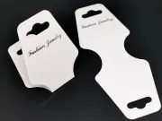 Etichete hartie suport bratari si coliere 124x46x0.3mm alb (10buc)