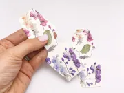 Etichete hartie suport bratari si coliere 125x45x0.4mm flori mov (10buc)