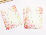 Etichete carton expunere cercei 72x51x0.4mm flori roz (10buc)