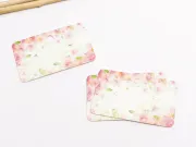 Etichete carton expunere cercei 50x30x0.4mm flori roz (10buc)