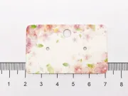 Etichete carton expunere cercei 50x30x0.4mm flori roz (10buc)