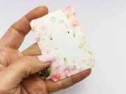 Etichete carton expunere cercei 72x51x0.4mm flori roz (10buc)