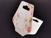 Etichete hartie suport bratari si coliere 108x44x0.4mm flori roz (10buc)