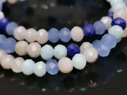 Margele cristal rondel fatetat 4x3mm mix albastru (sirag)