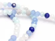 Margele cristal rondel fatetat 4x3mm mix albastru (sirag)