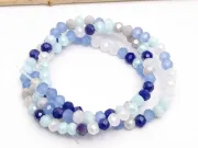 Margele cristal rondel fatetat 4x3mm mix albastru (sirag)