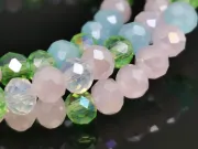 Margele cristal rondel fatetat 4x3mm mix verde (sirag)