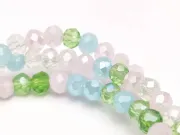 Margele cristal rondel fatetat 4x3mm mix verde (sirag)