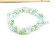 Margele cristal rondel fatetat 4x3mm mix verde (sirag)