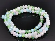 Margele cristal rondel fatetat 4x3mm mix verde (sirag)