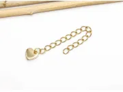 Prelungitor lant otel inoxidabil 304 auriu cu charm inima 5cm