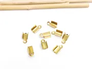 Capat de snur otel inoxidabil 304 auriu placat IP marime 9x4x3mm (1buc)