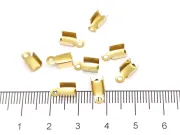 Capat de snur otel inoxidabil 304 auriu placat IP marime 9x4x3mm (1buc)