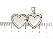 Pandantiv otel inoxidabil 316 inima care se deschide 25x22x4mm