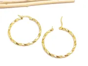 Tortite cercei otel inoxidabil 201 auriu rasucit 38x34mm (2buc)