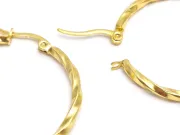 Tortite cercei otel inoxidabil 201 auriu rasucit 38x34mm (2buc)