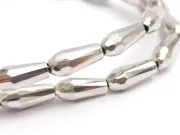 Margele cristal picatura electroplacate 9x4mm argintiu metalic (sirag)