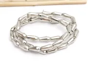 Margele cristal picatura electroplacate 9x4mm argintiu metalic (sirag)