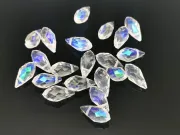 Cristal briolete 12x6mm transparent AB (1buc)