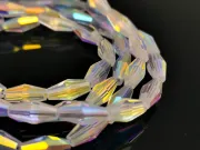 Margele cristal biconic 8x4mm transparent AB (sirag)