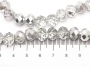 Margele cristal rondel fatetat 10x8mm transparent argintiu (sirag)