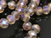 Margele cristal rondel fatetat 6x4mm gri AB (sirag)